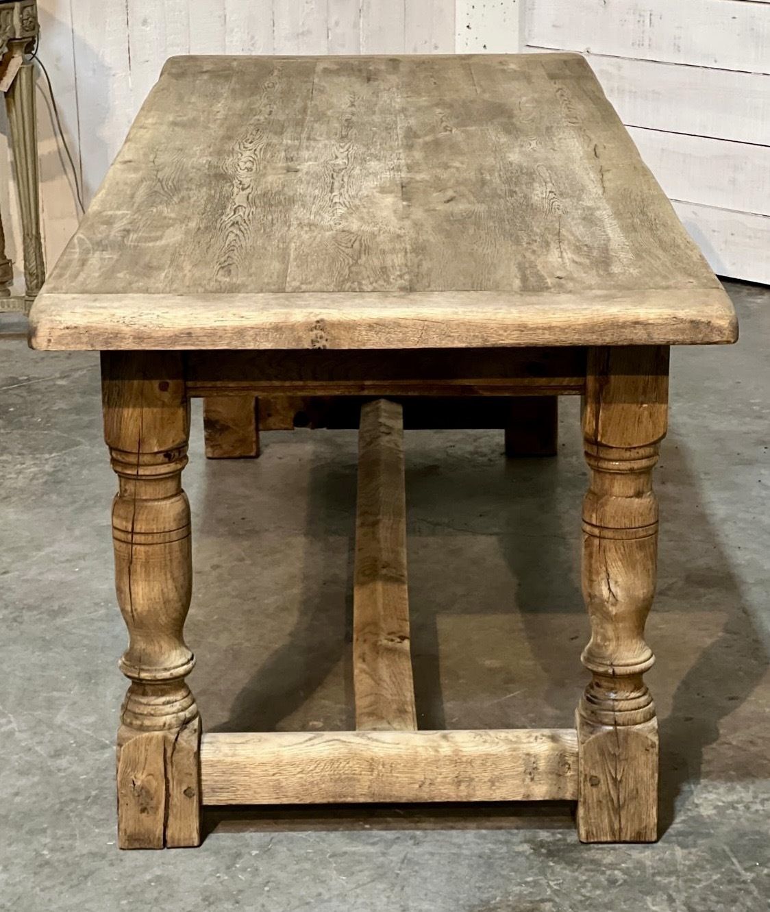 Quality Bleached Oak Farmhouse Dining Table photo vintage