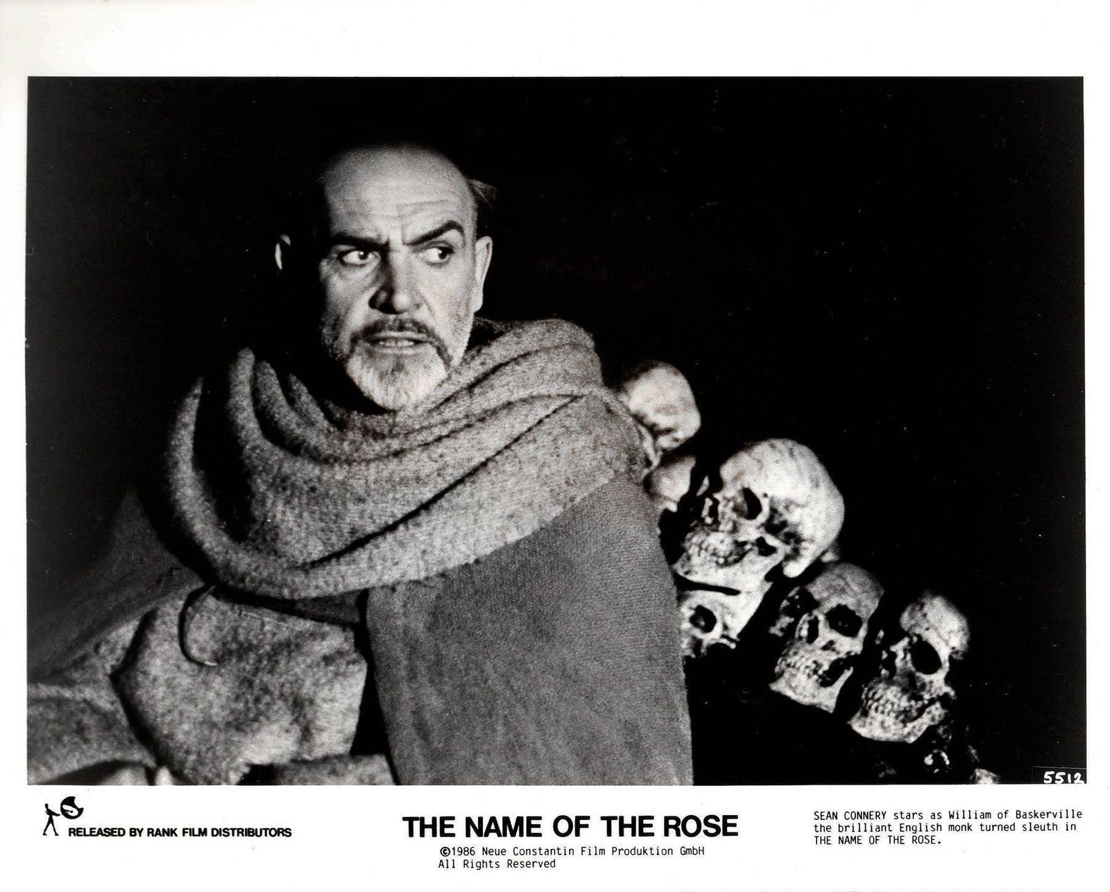 Photographie de presse du film Le Nom de la Rose (1986), encadrée photo Art