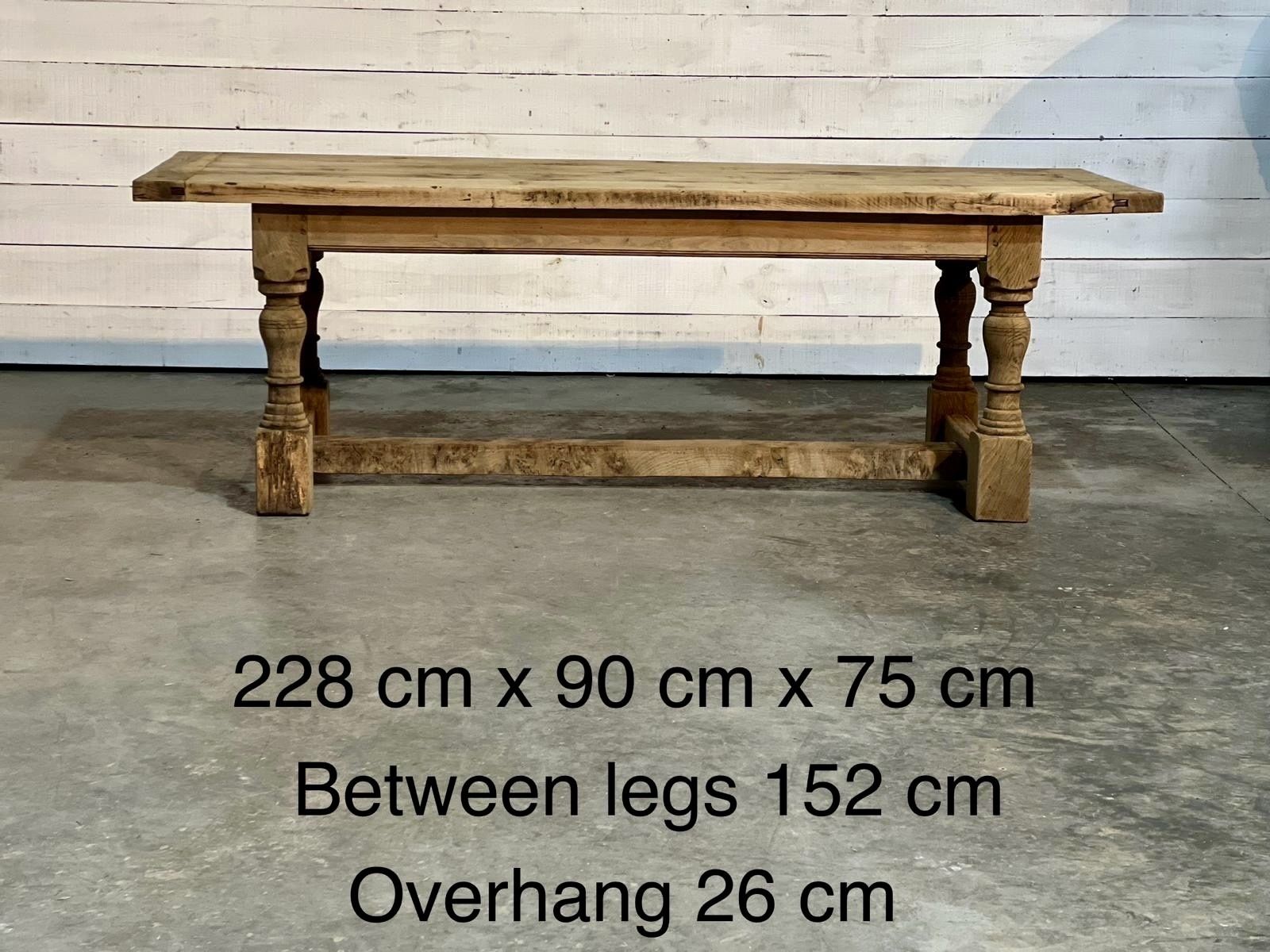 Characterful Bleached Oak Farmhouse Dining Table photo furniture