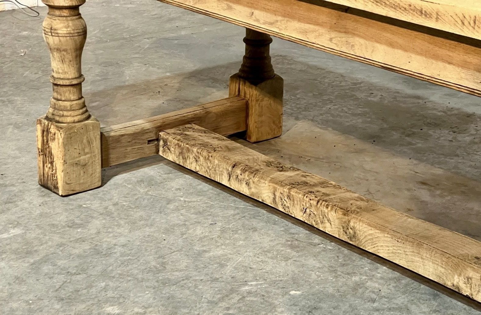 Characterful Bleached Oak Farmhouse Dining Table photo buy