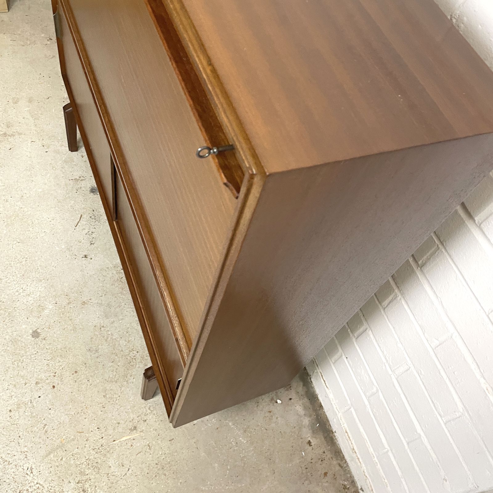 Mid Century Modern Teak Bureau – Beautifully Designed Space Saving Desk photo Furniture