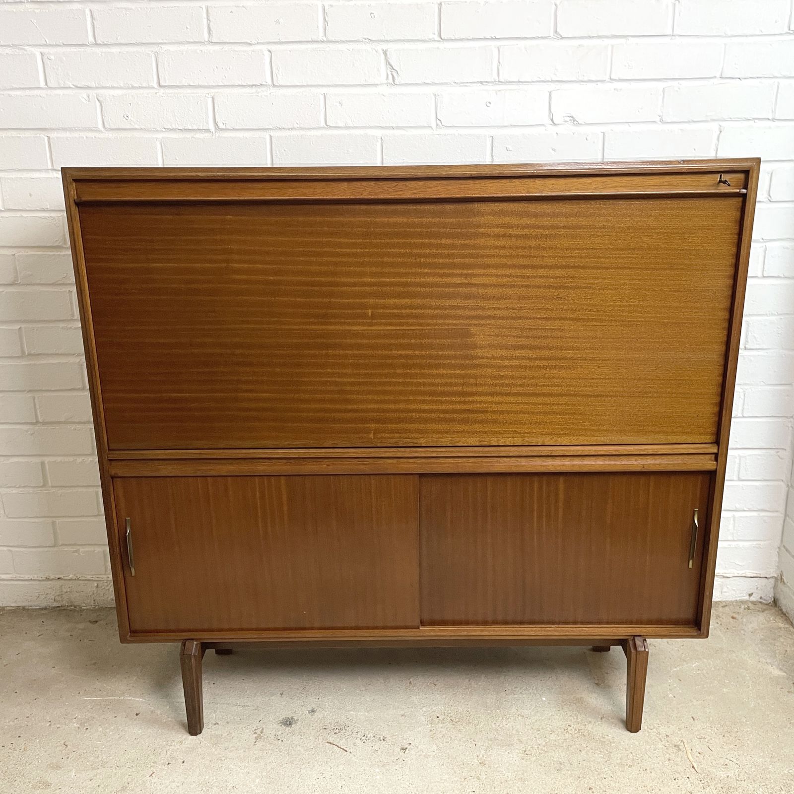Mid Century Modern Teak Bureau – Beautifully Designed Space Saving Desk photo furniture