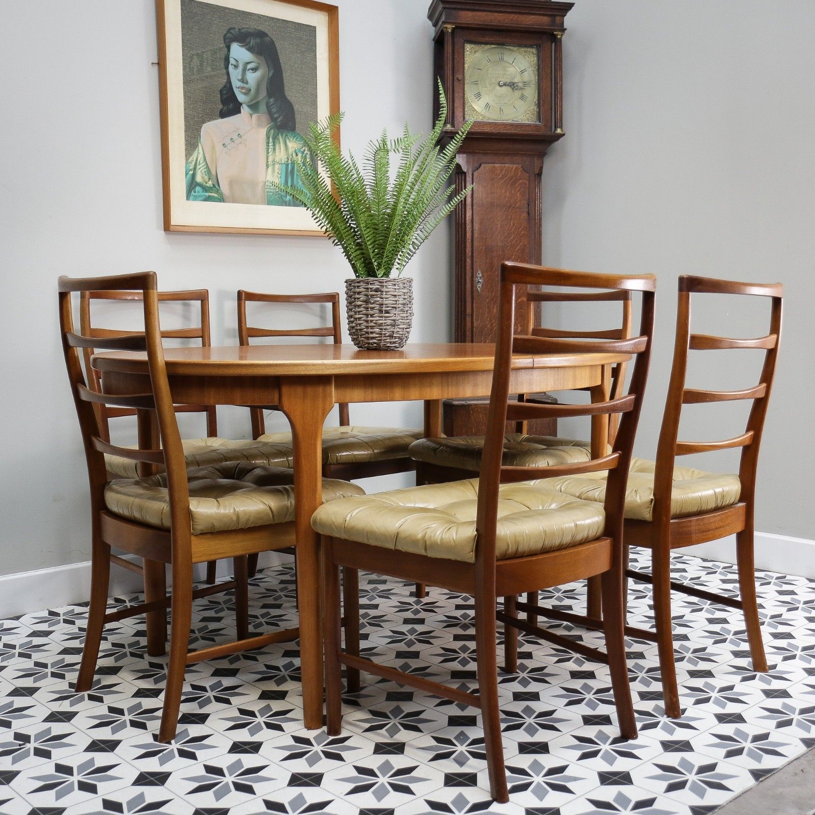 McIntosh Dining Table And Chairs In Teak. Table Extends 6 Standard Chairs photo furniture