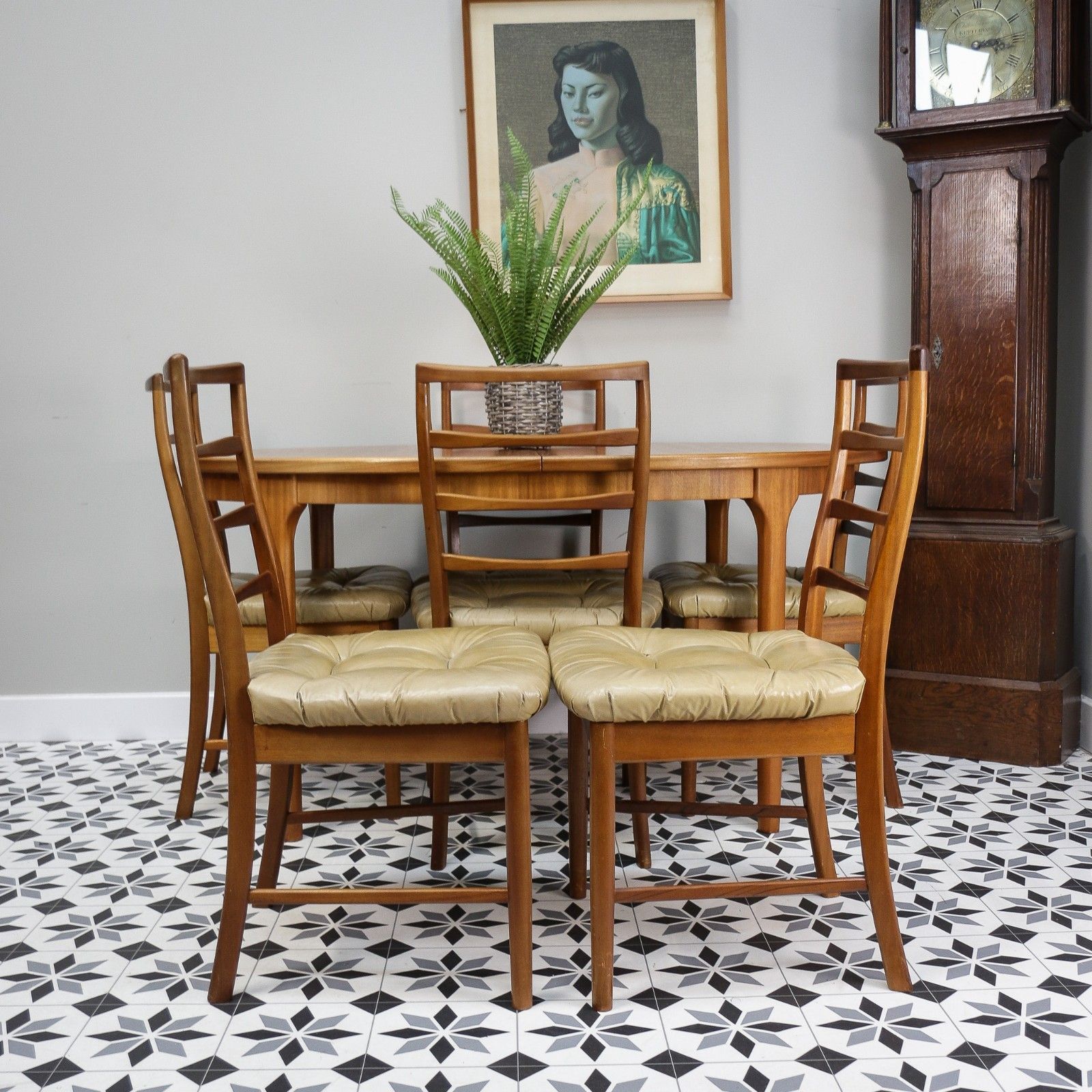 photo furniture McIntosh Dining Table And Chairs In Teak. Table Extends 6 Standard Chairs