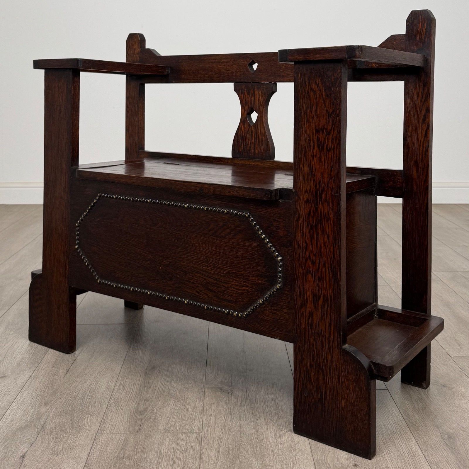 Antique 20th Century Edwardian Hall Seat In Oak ( Af 5504 ) photo furniture