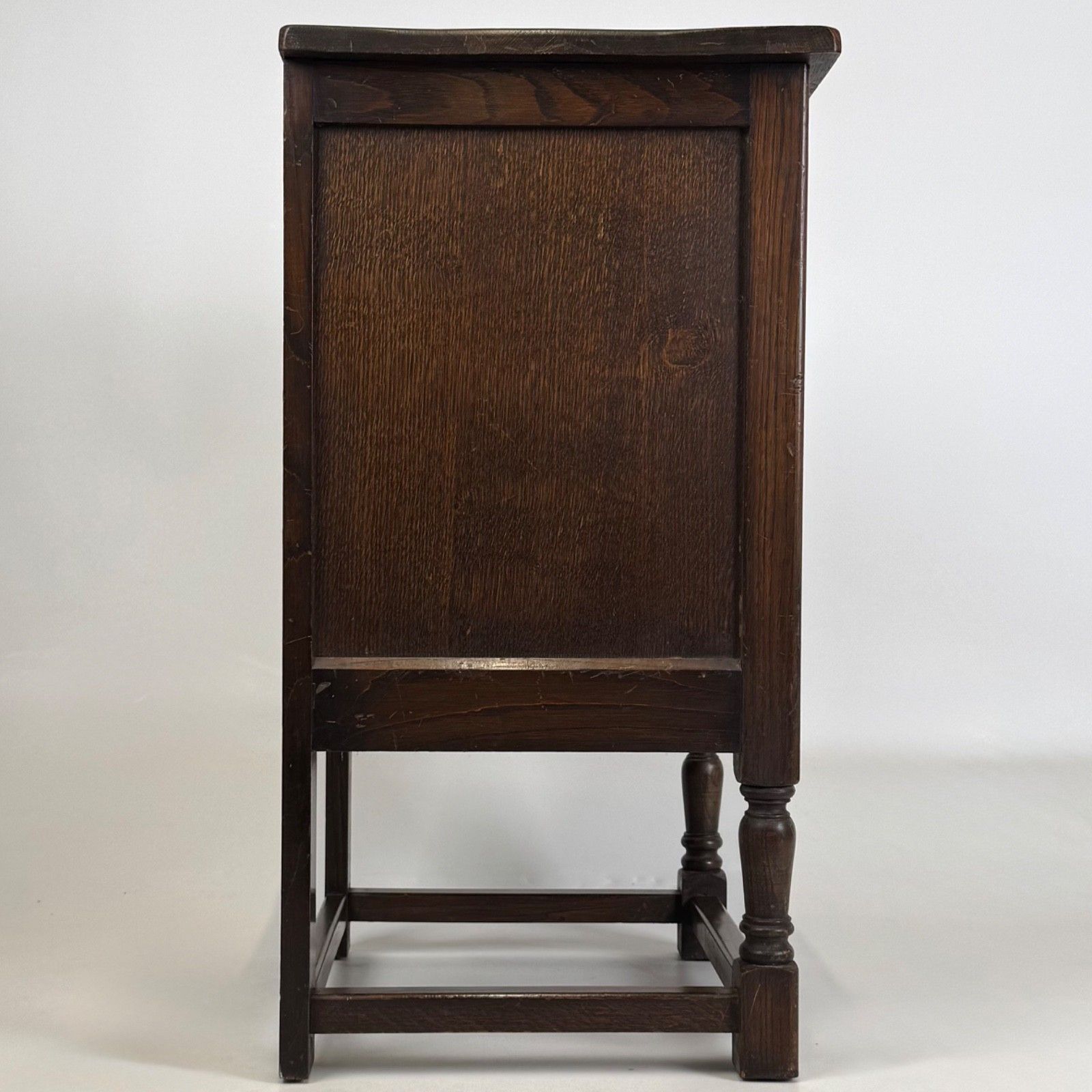 Antique 20th Century Small Carved Oak Cupboard ( Af 5530 ) photo vintage