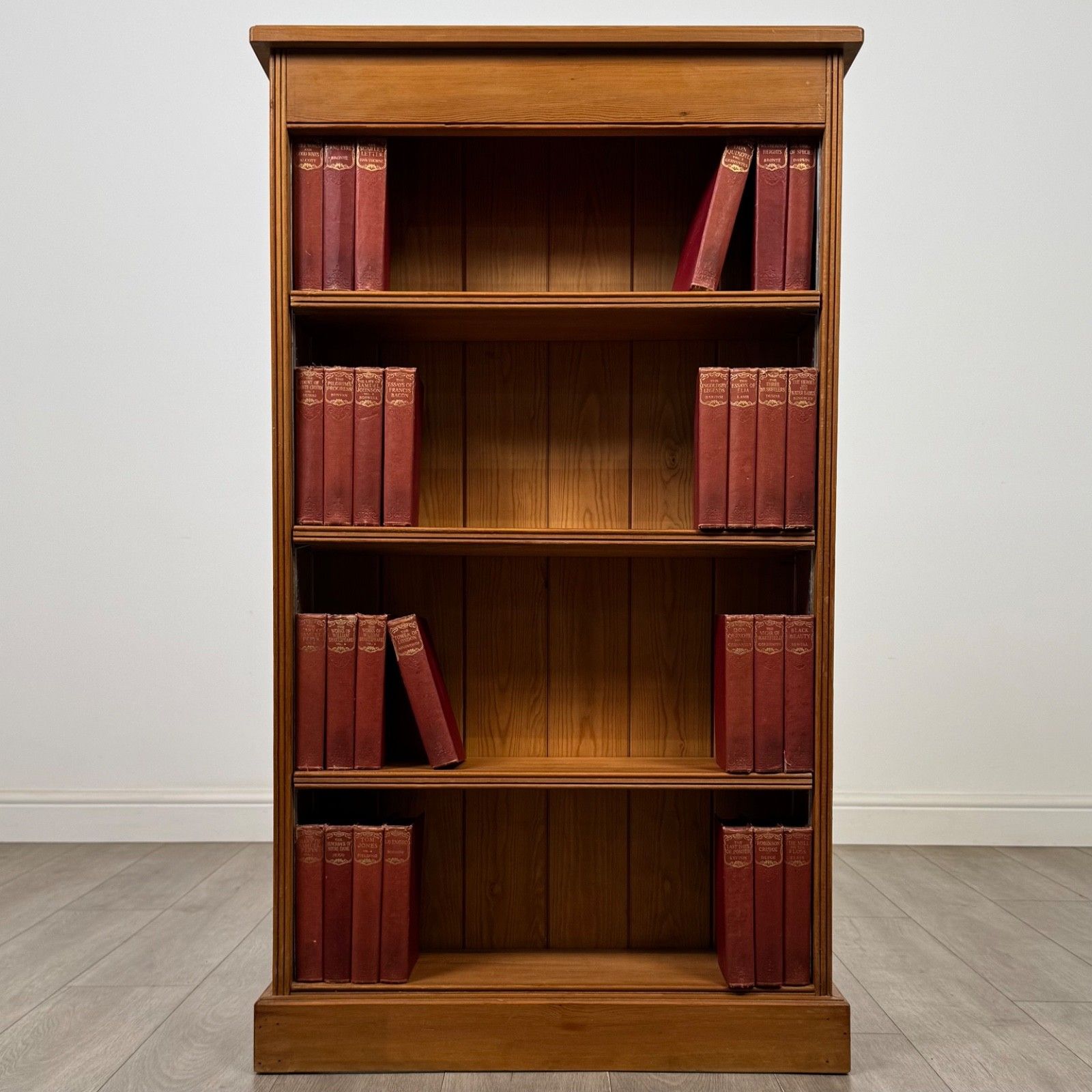 Vintage 20th Century Good Quality Open Bookcase In Pine ( Af 5492 )