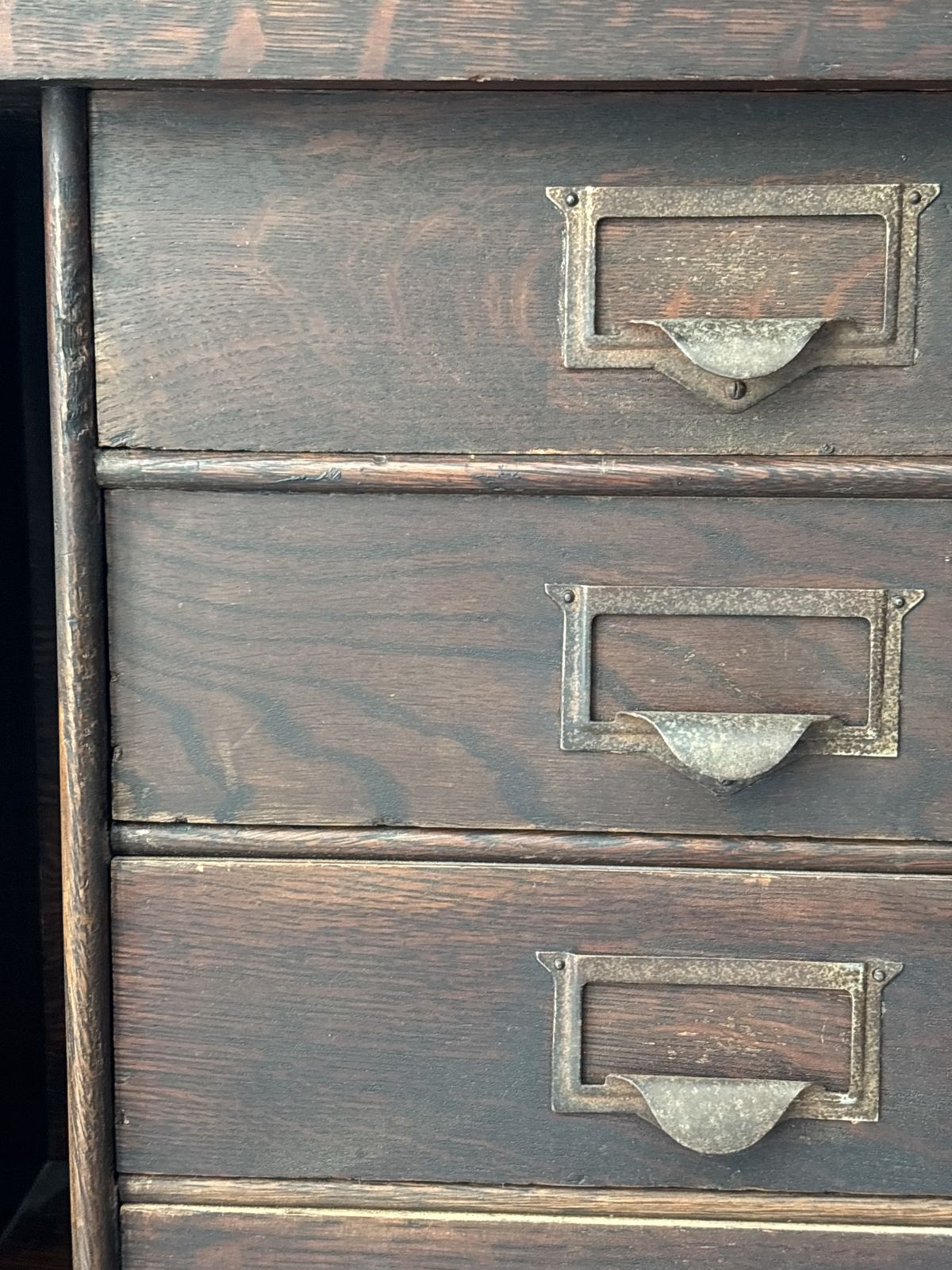 Large Early 1900s Antique Oak Filing Cabinet photo vintage