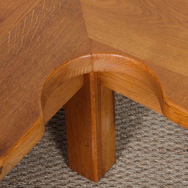 Solid Oak Coffee Table In The Style Of Seltz, 1980 photo Furniture