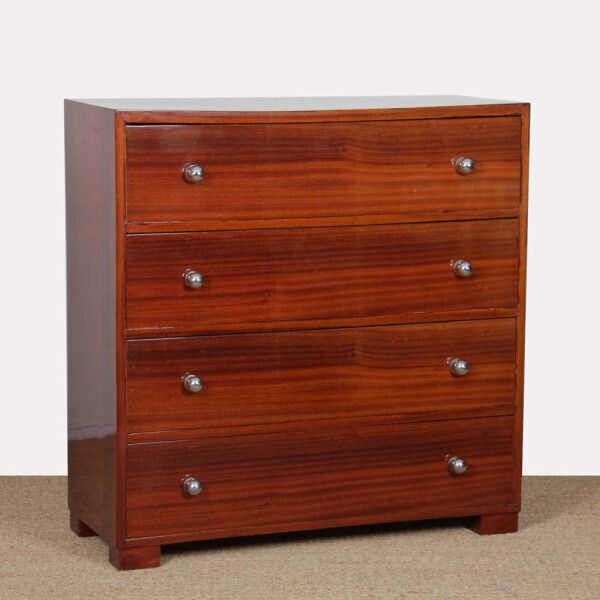 Large Art Deco Mahogany Chest Of Drawers From The 1940s