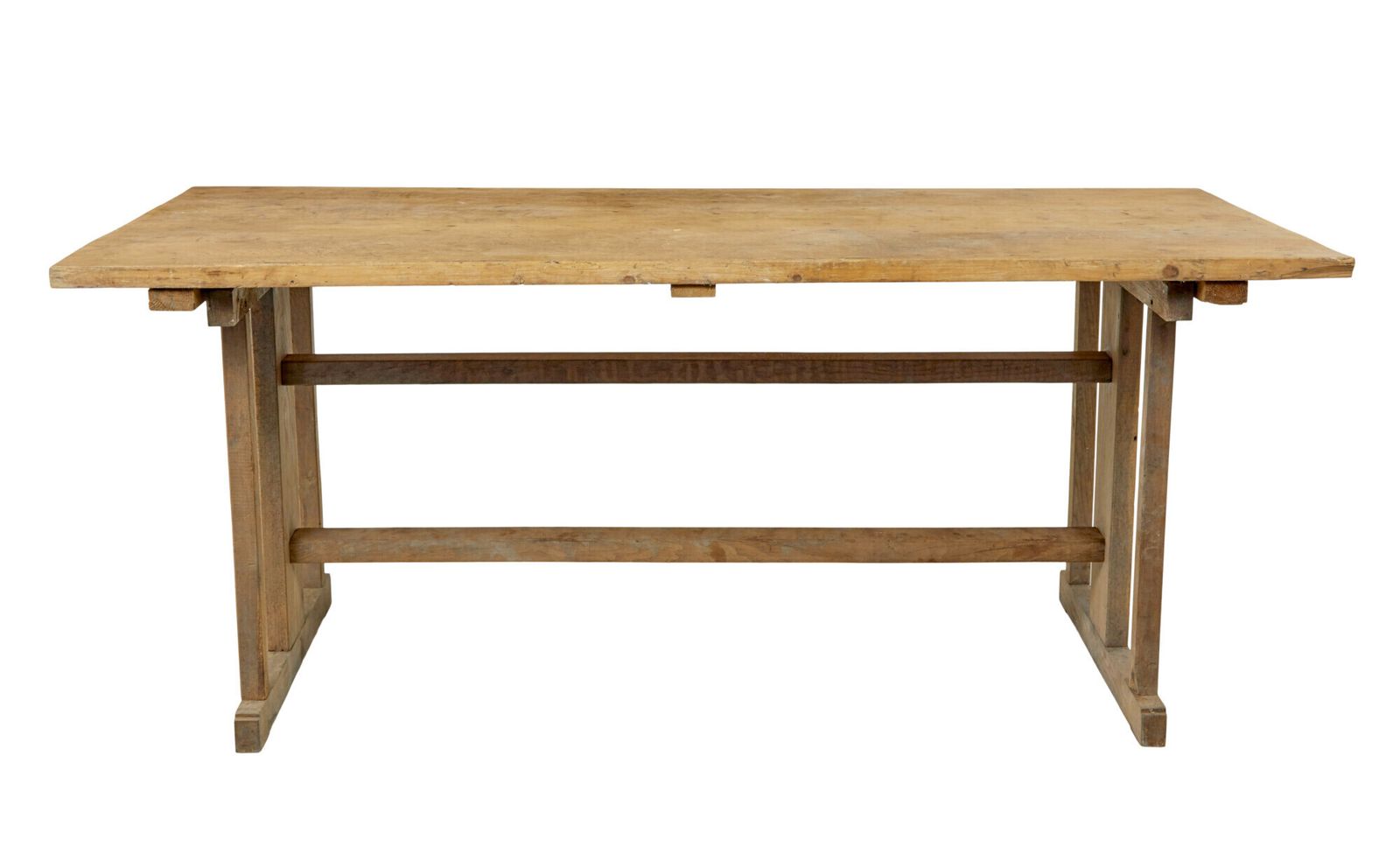 19th Century Swedish Oak And Pine Trestle Table photo 2695.0