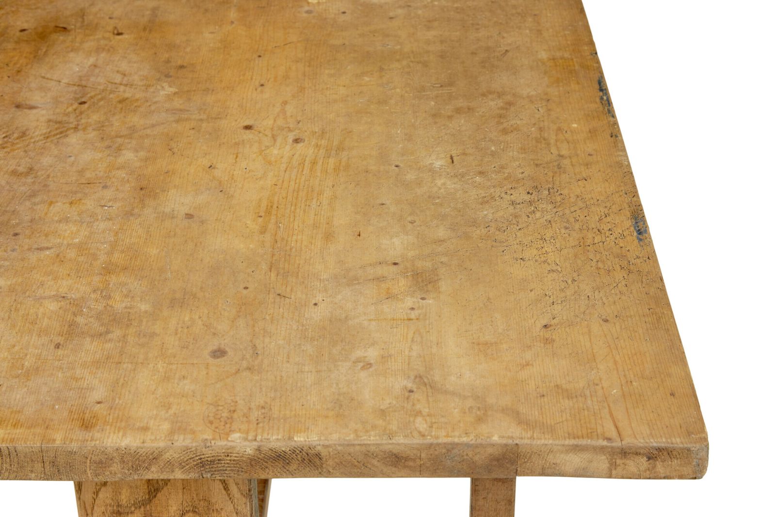19th Century Swedish Oak And Pine Trestle Table photo vinterior