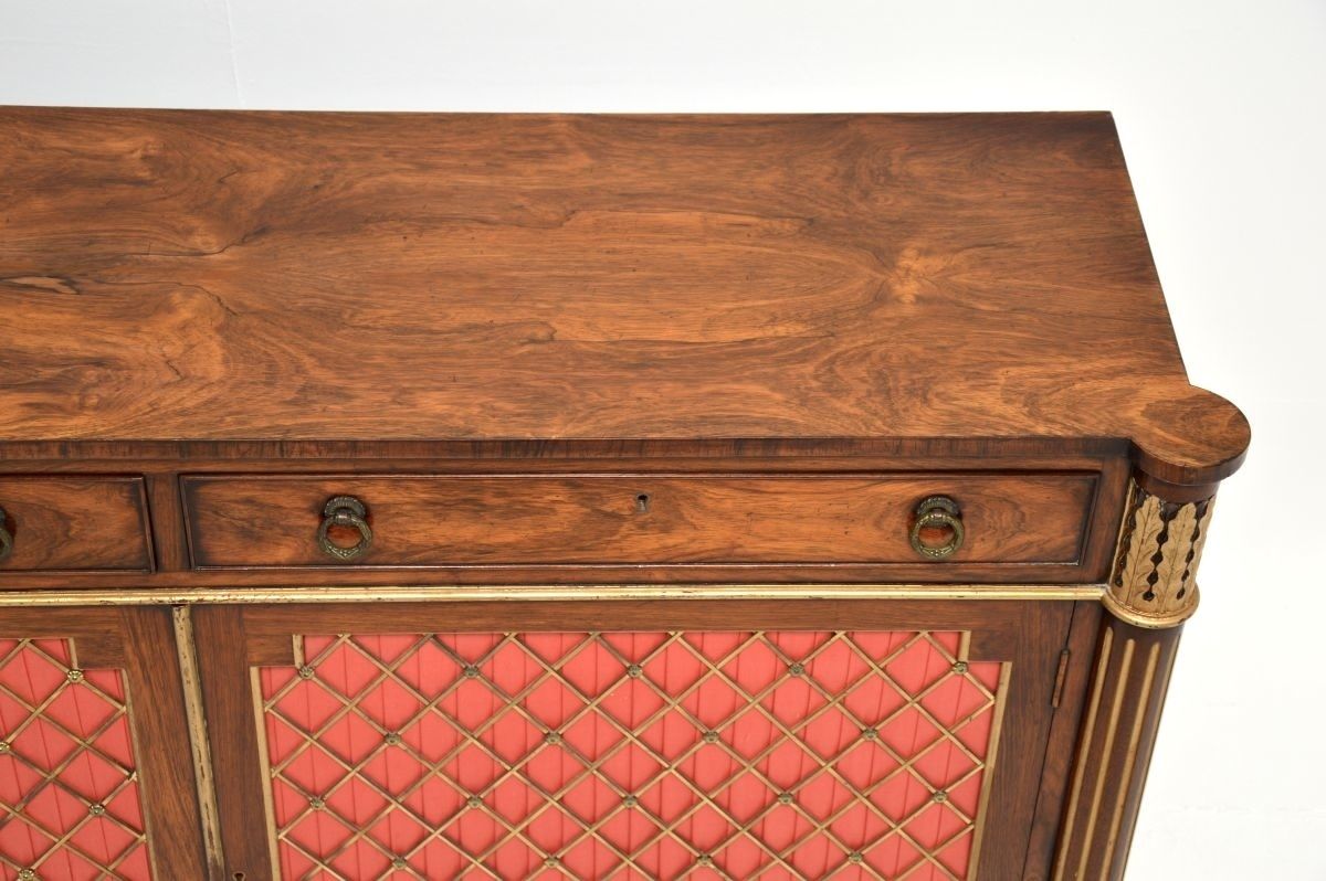 Antique Regency Style Rosewood Grill Front Sideboard photo for sale