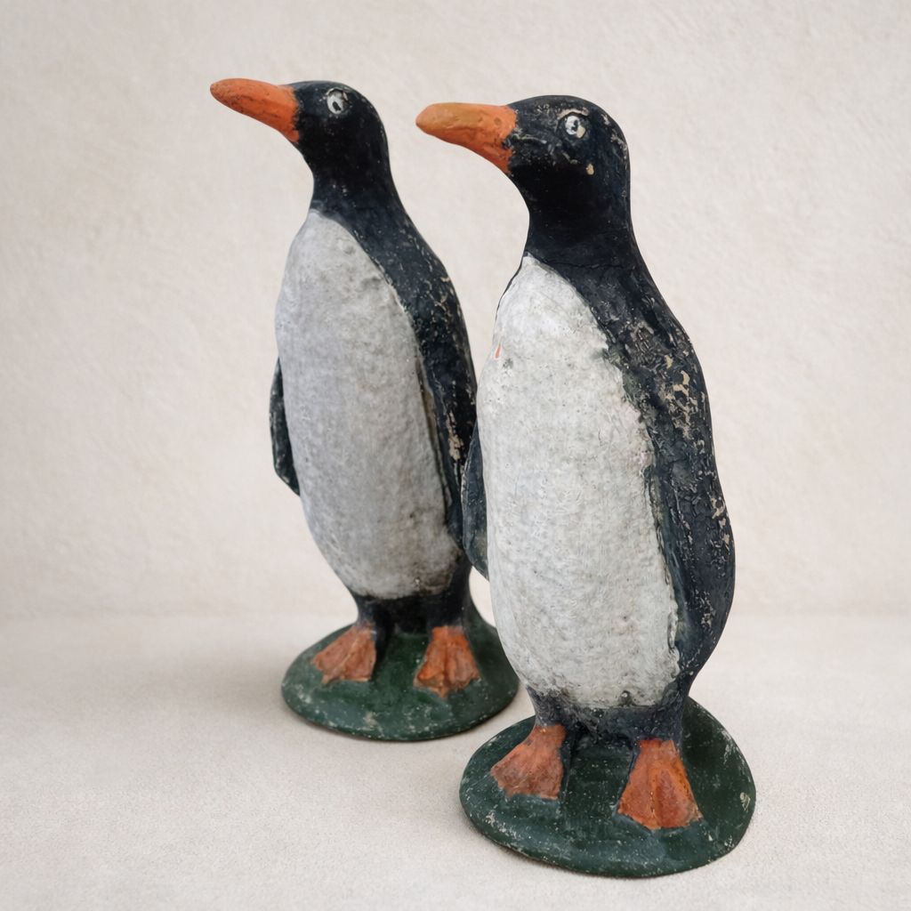 Pair Of Vintage Penguin Garden Statues