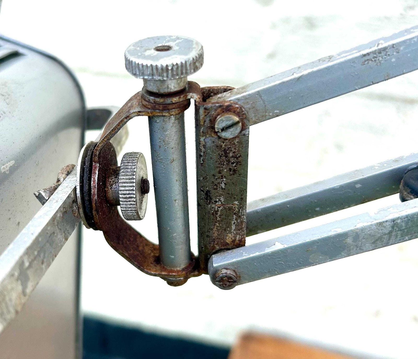 Grey Horstmann Pluslite Magnifying Glass Industrial Desk Vintage Lamp Office Factory Retro Antique Light Lighting Mid Century Magnifier photo vinterior