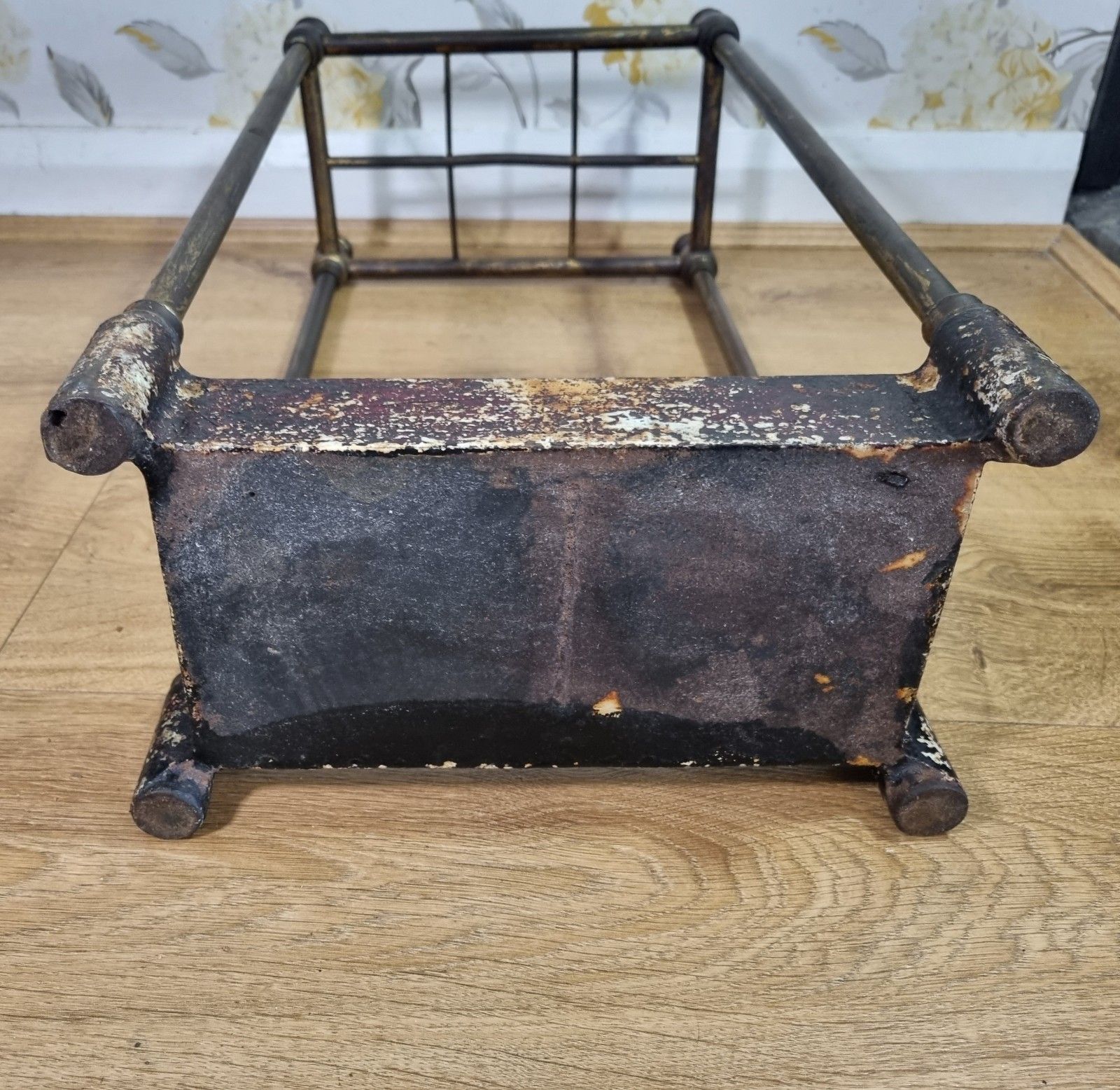 photo buy Antique Victorian Tarnished Brass Cast Iron Stick Umbrella Stand 6 Division