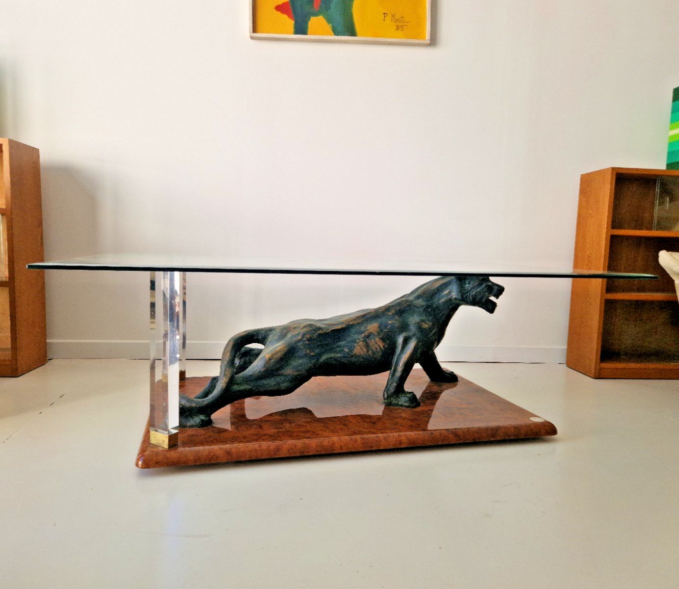 Claude Dalle For Maison Roméo Paris Panther Coffee Table 1970s French Design photo furniture