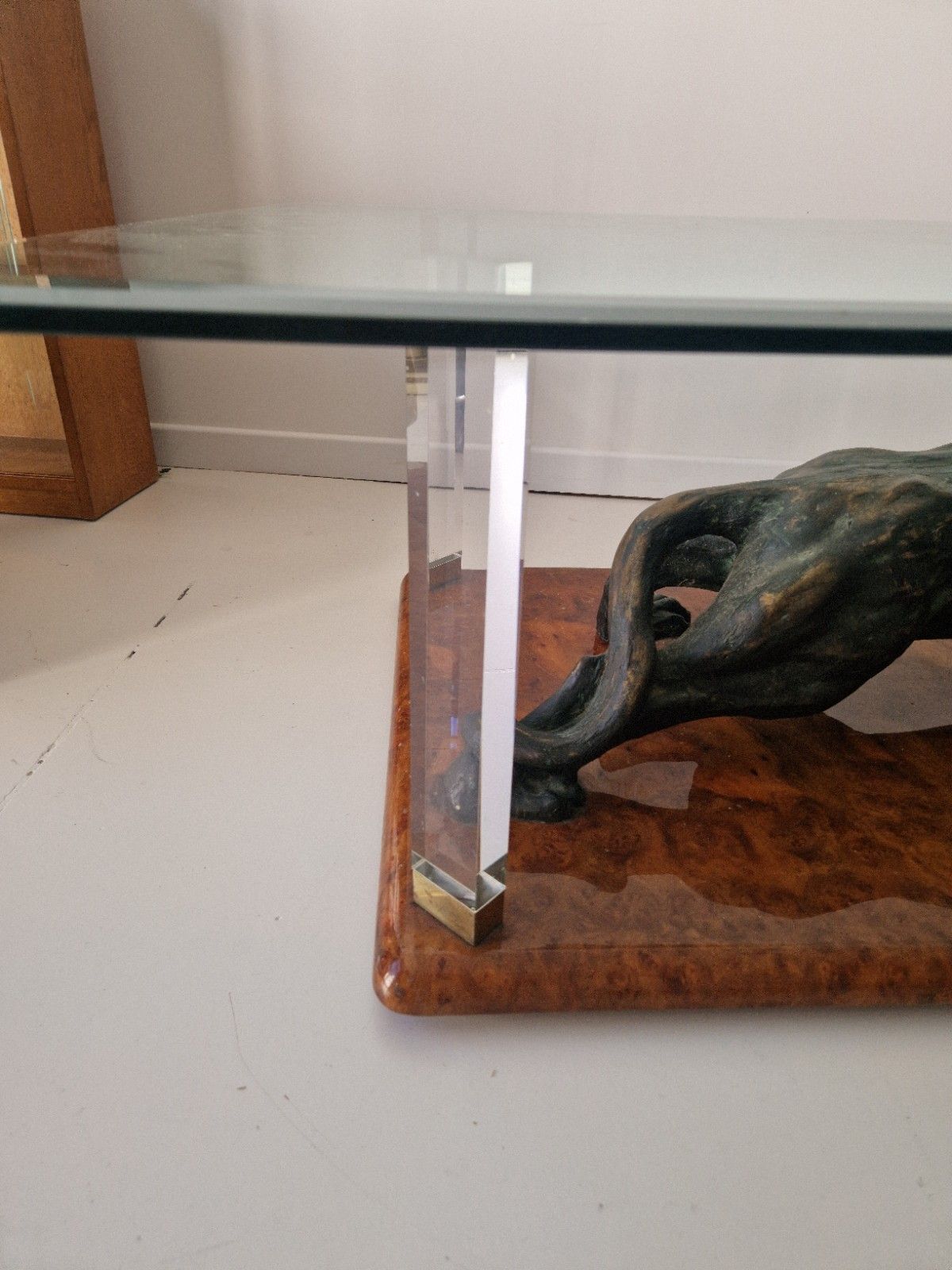 photo furniture Claude Dalle For Maison Roméo Paris Panther Coffee Table 1970s French Design