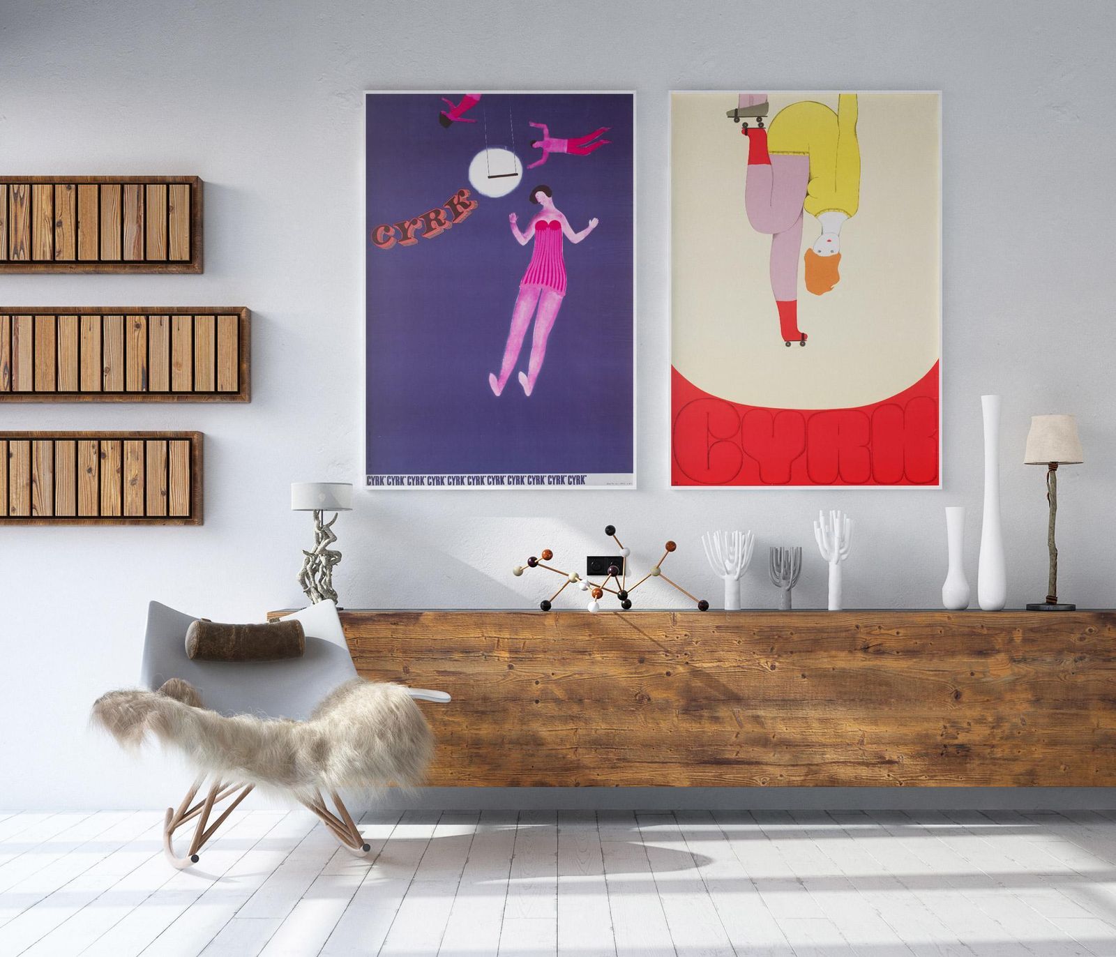 Affiche de cirque polonaise Cyrk, patineuse acrobatique, 1970, Danuta Żukowska photo furniture