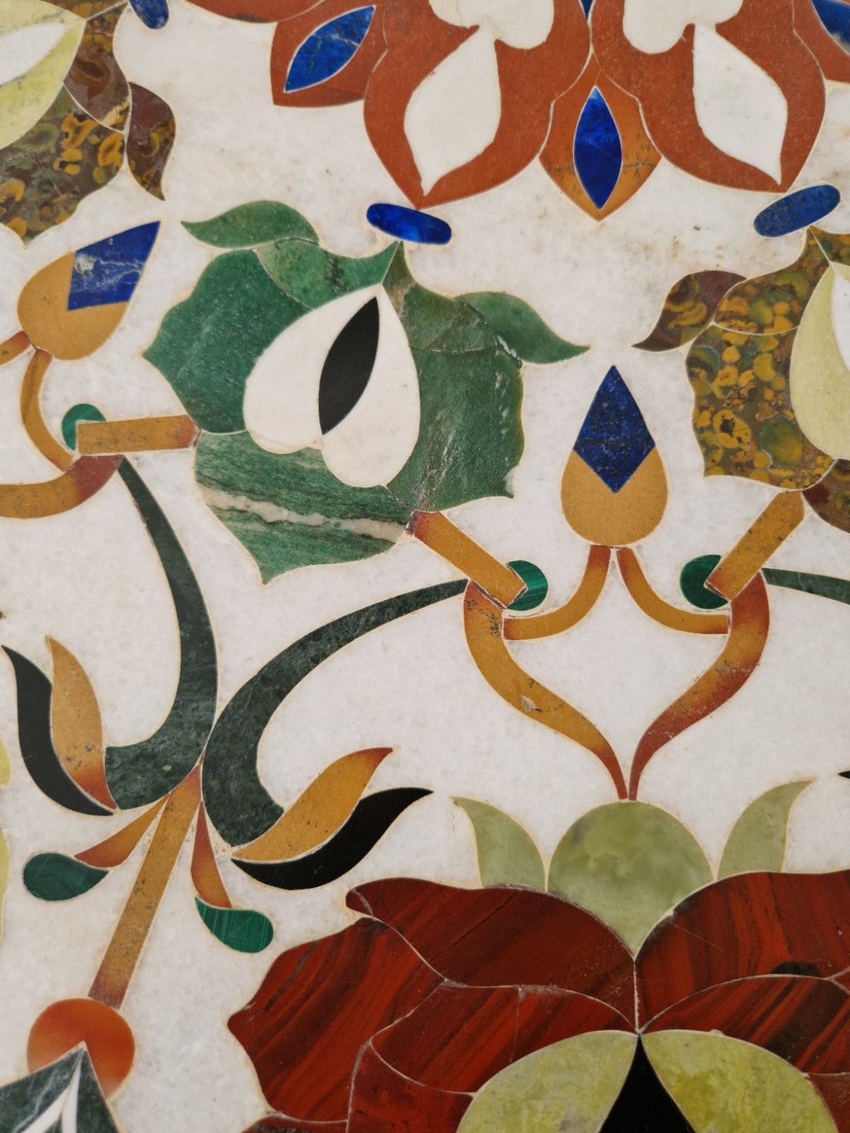 photo furniture Post Modern Italian Marble Table Pietra Dura With Floral Inlays Interior Design