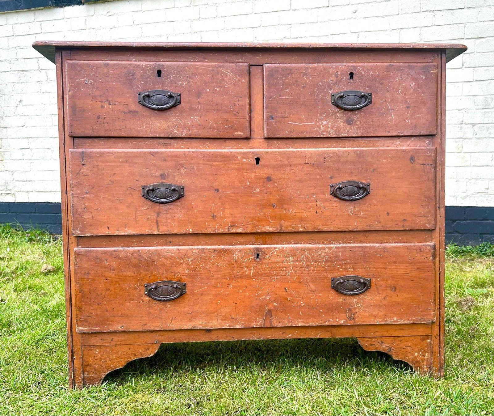 Victorian Pine Chest Of Drawers Cabinet Cupboard Bedroom Farmhouse Industrial Antique Vintage Haberdashery Storage Draw photo for sale