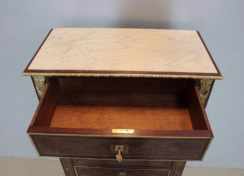Secretary Inlaid Style Louis XVI, 19th photo for sale