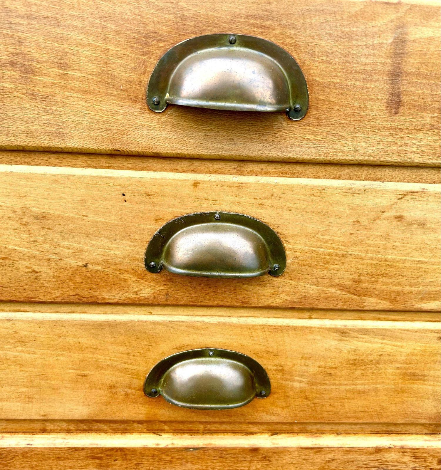 1960s Three Drawer Cabinet Card Index Holder Specimen Collectors Industrial Antique Vintage Haberdashery Library photo 165.0