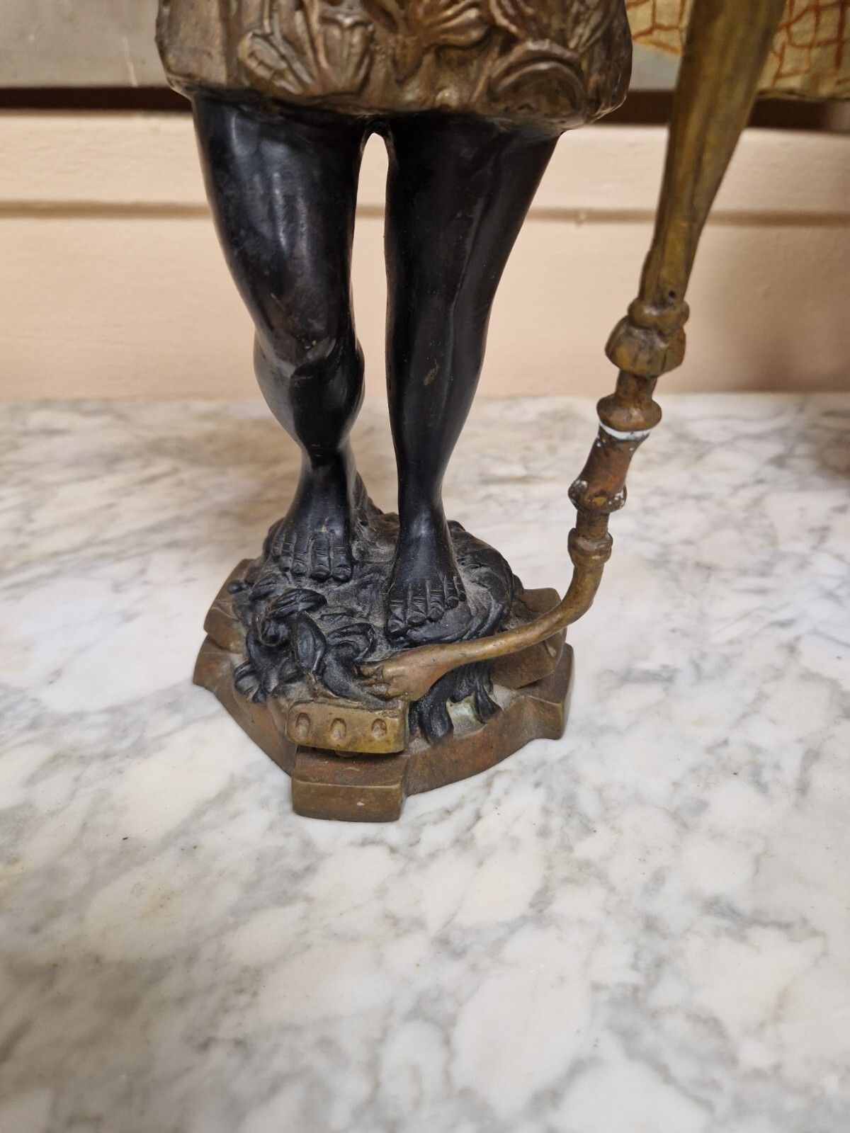 Pair Of Antique Candlesticks Bronze Venetian Sculptures photo buy