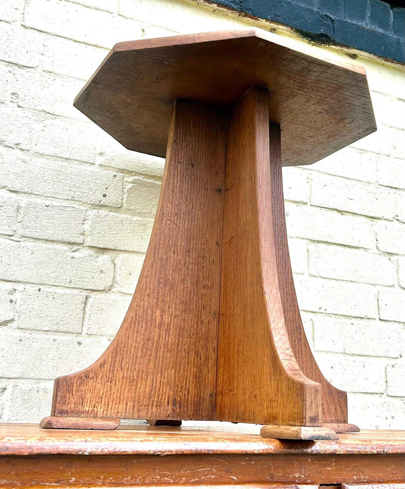 Arts And Crafts Oak Antique Side Wine Table Vintage Wooden Victorian Hall Desk Industrial Occasional Coffee