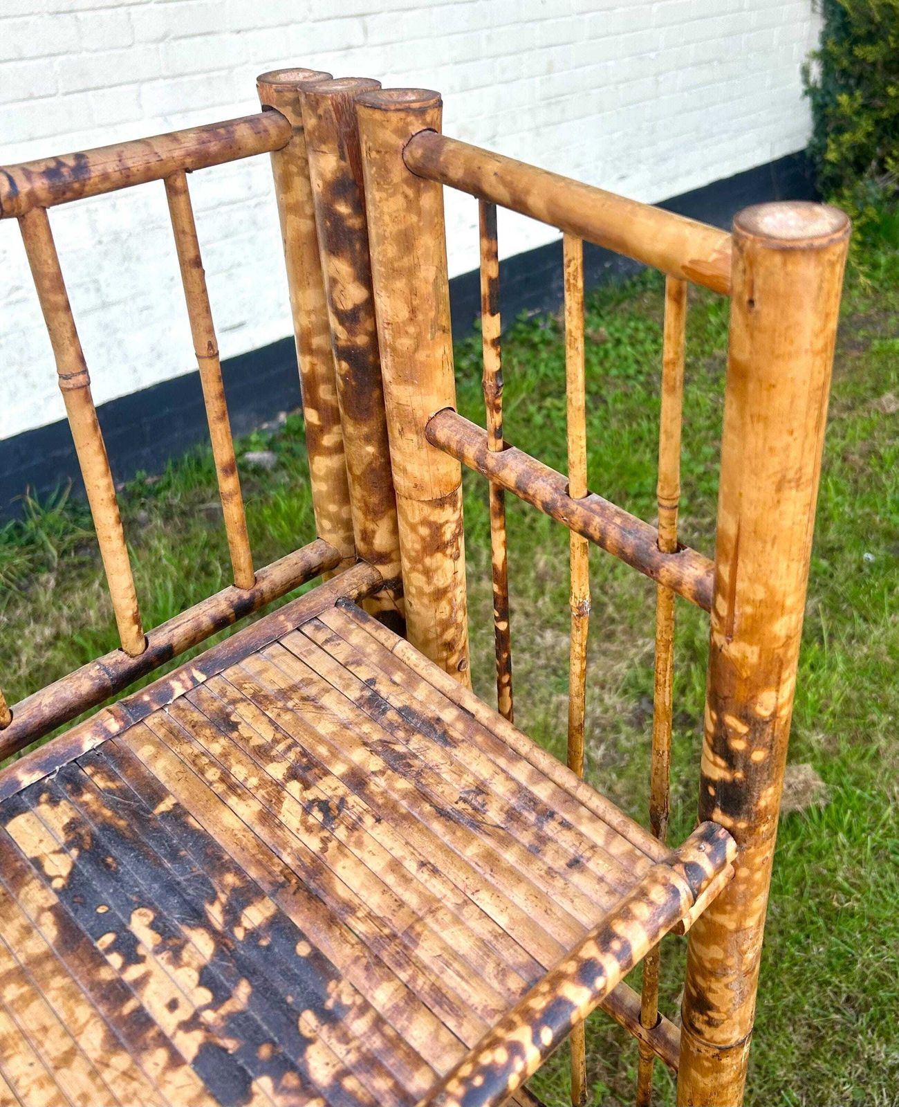 Tiger Bamboo Folding Bookshelf Cabinet Bedroom Wooden Industrial Antique Vintage Retro Bookshelves Library Mid Century Bookcase Book photo 340.0