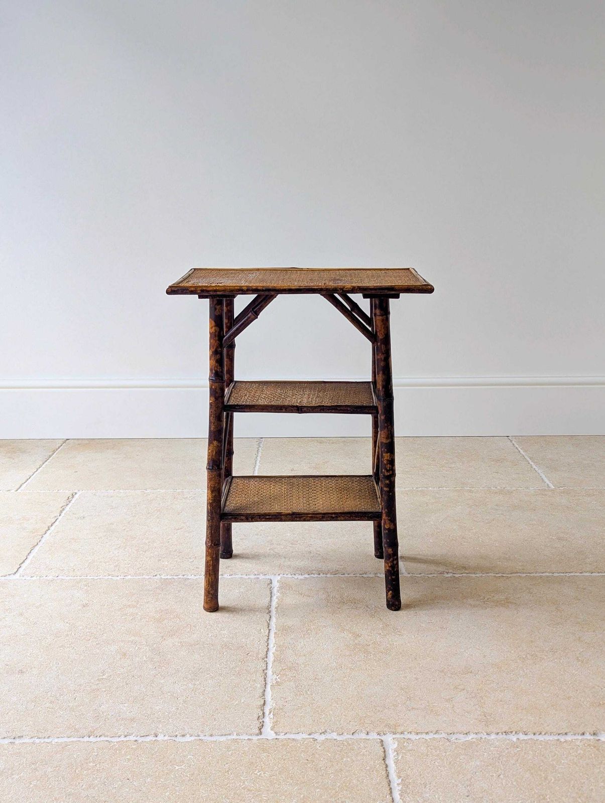 Antique Victorian Bamboo Three Tier Occasional Table C.1890 photo furniture