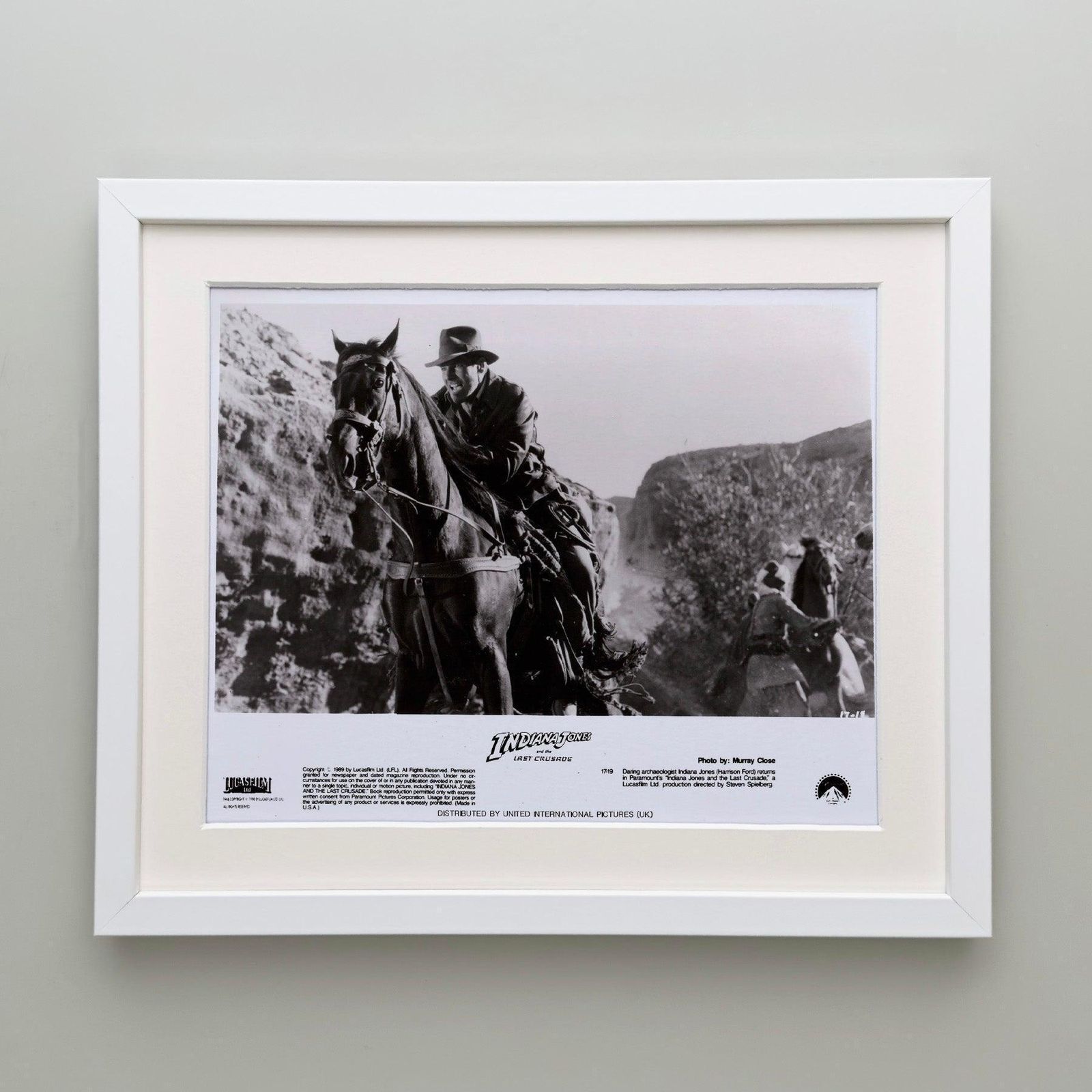 Photo de presse originale encadrée, Indiana Jones and the Last Crusade, 1989 photo Art