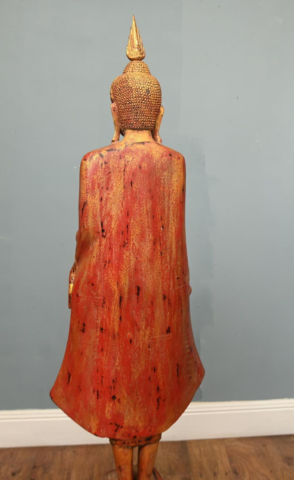 photo buy Carved Standing Burmese Buddha Statue Buddhist Art Mandalay