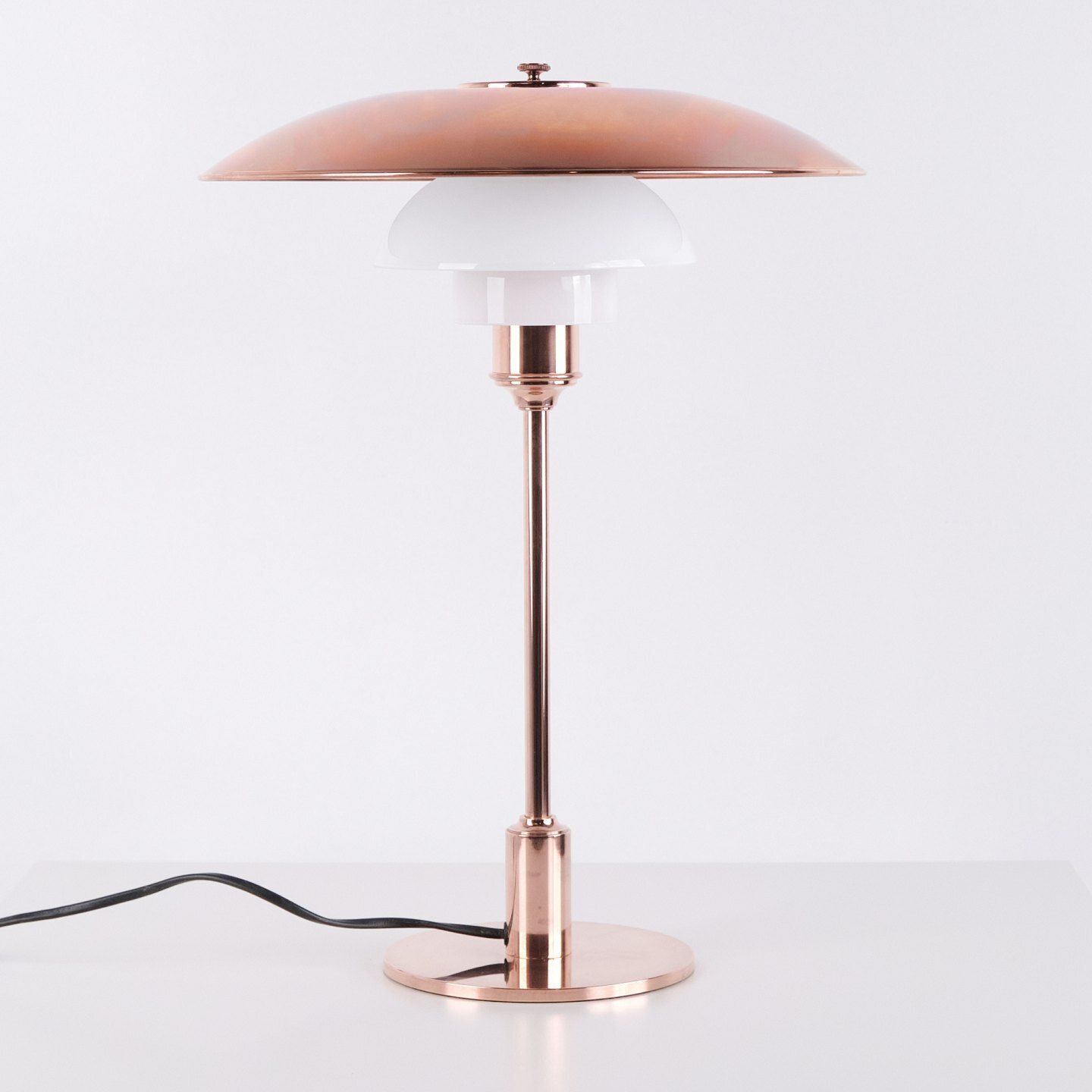 photo for sale Poul Henningsen Table Lamp Model Ph 3½ 2½ Limited Edition In Copper For Louis Poulsen