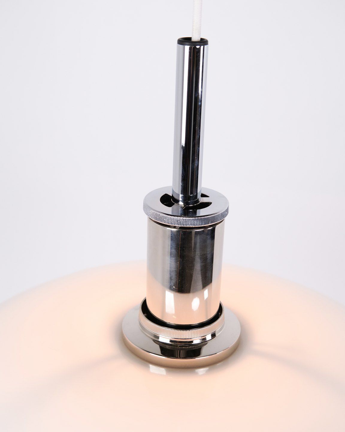 Ph 4½ 4 Pendant In White Opal Glass And Chrome, Poul Henningsen For Louis Poulsen photo buy