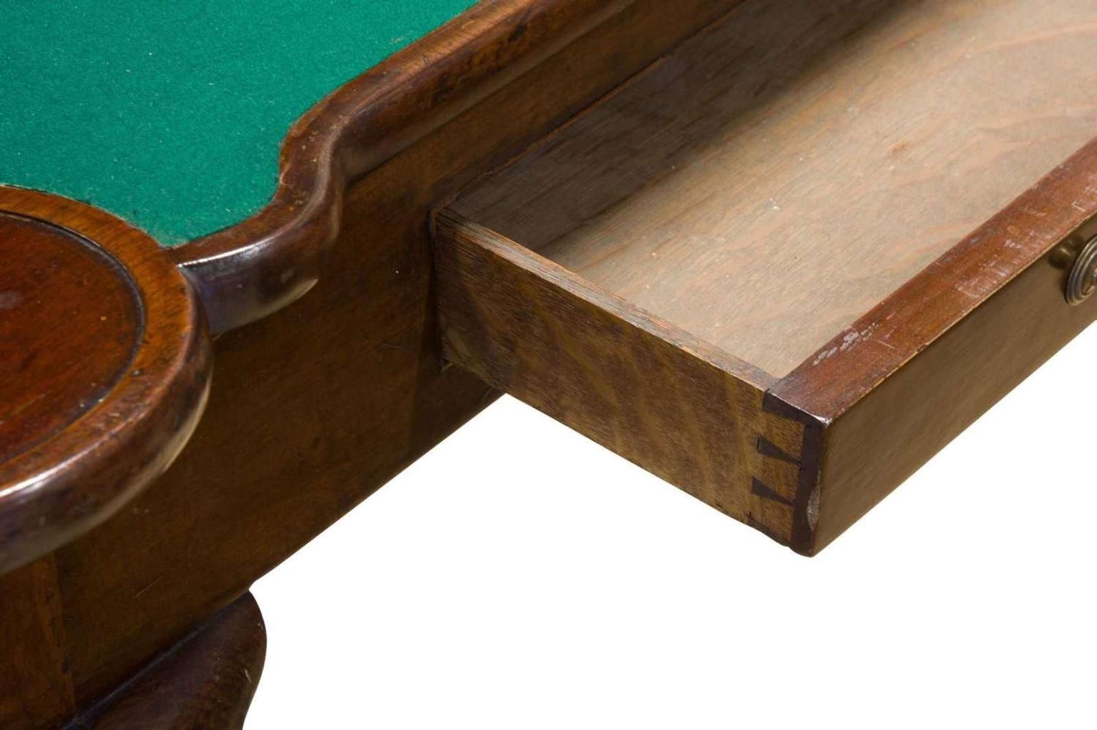 photo furniture Fine George II Mahogany Concertina Action Card Table With Drawer, C.1750
