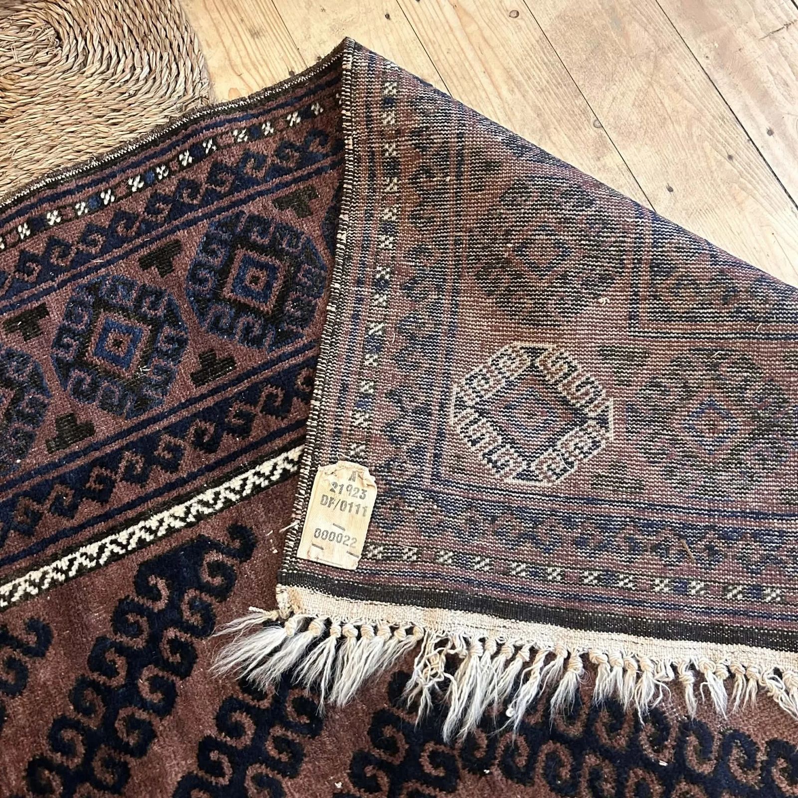 Large Hand Stitched Balouch Indigo Blue Rug photo buy