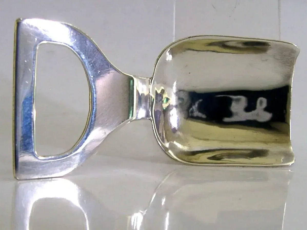 Engelse Mid-Century Modern sterling zilveren schepvormige caddy spoon 1983