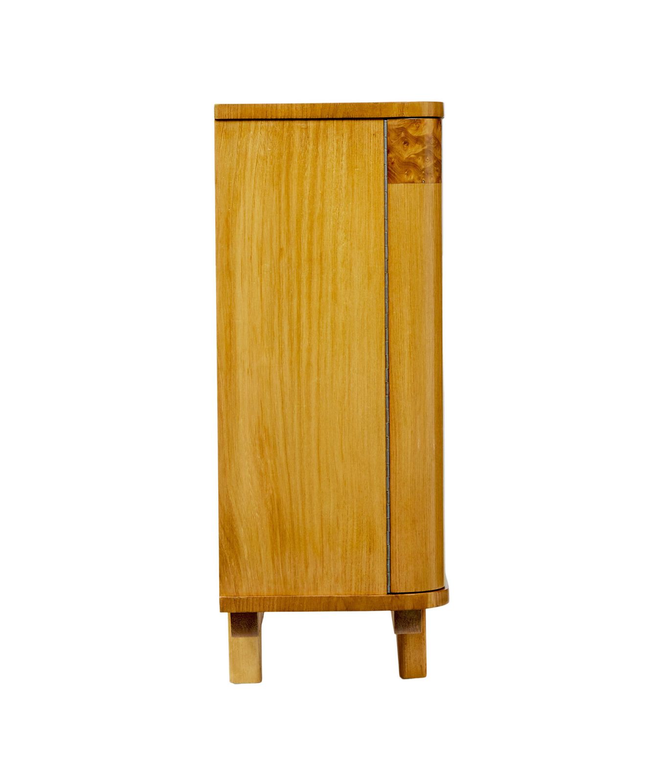 Scandinavian Mid Century Elm And Burr Low Open Bookcase photo Furniture