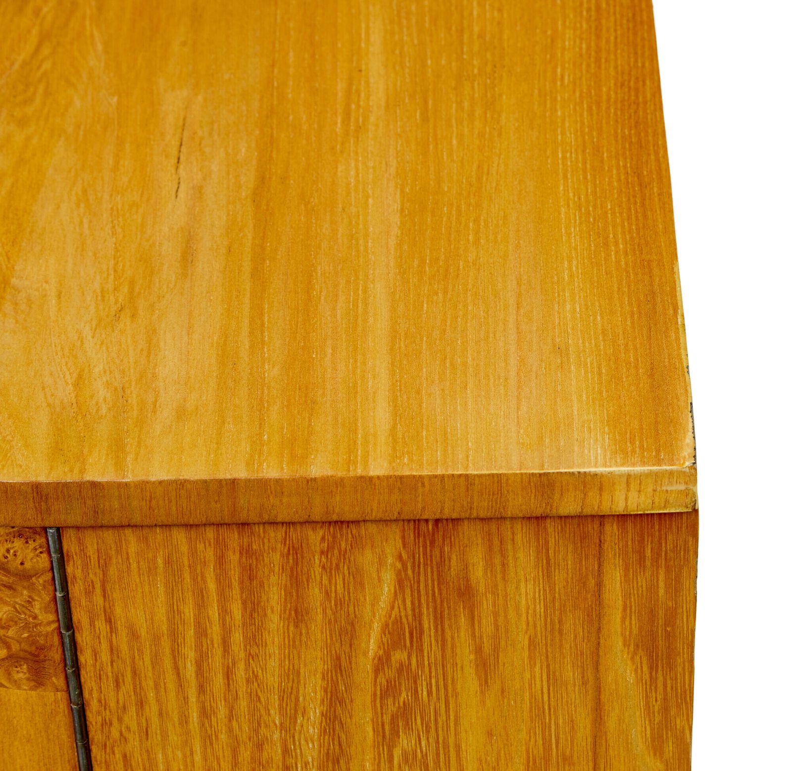 Scandinavian Mid Century Elm And Burr Low Open Bookcase photo vinterior