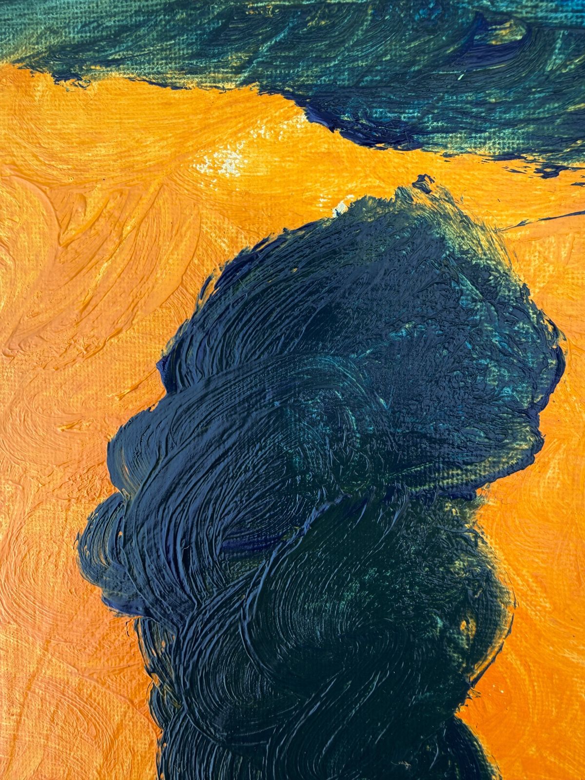 Dios Y Medio Genesis 0 - Peinture à l'huile sur toile abstraite méditerranéenne, composition biomorphique 2026 photo furniture