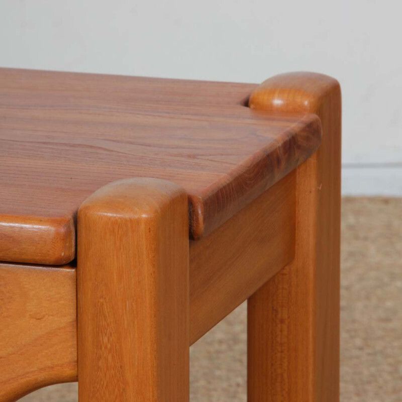 Pair Of Solid Elm Bedside Tables Dating From The 1980s photo 941.0
