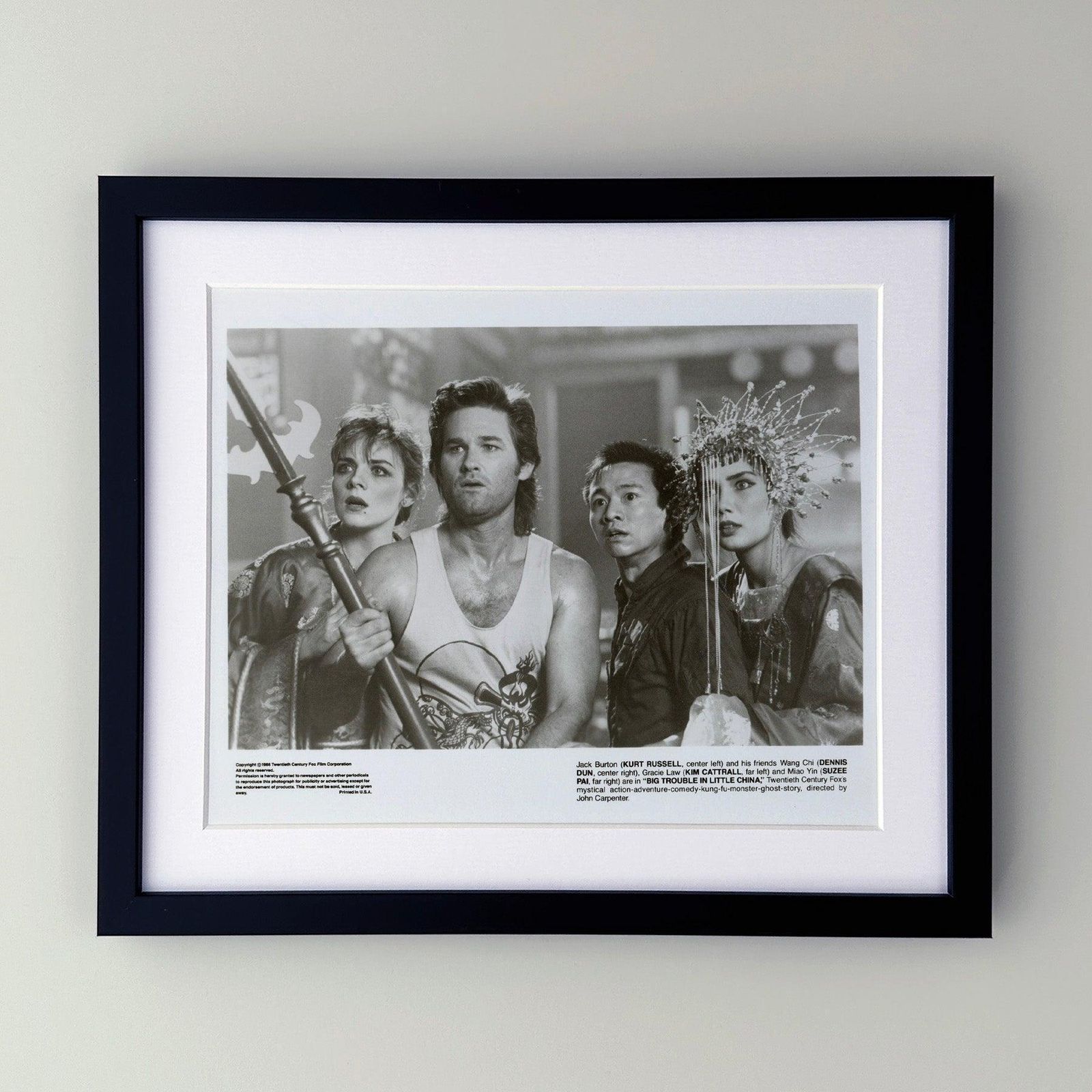 Photo de presse originale encadrée, Big Trouble in Little China (1986) photo furniture