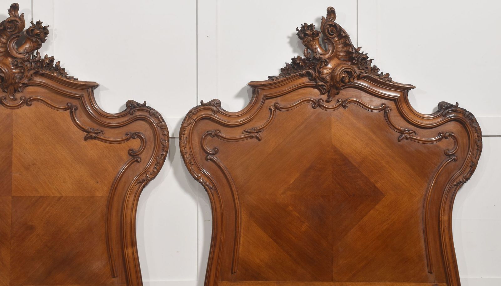 photo for sale Pair Of Carved Walnut Single Beds