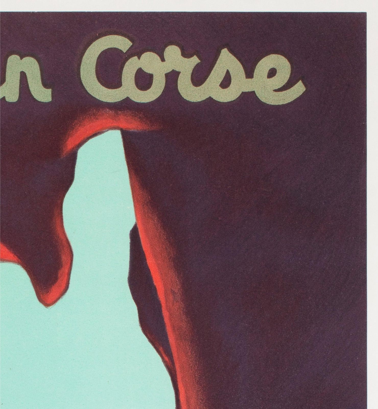 Allez En Corse Cgt C1950s Corsica Small French Travel Poster, Edouard Collin photo Art