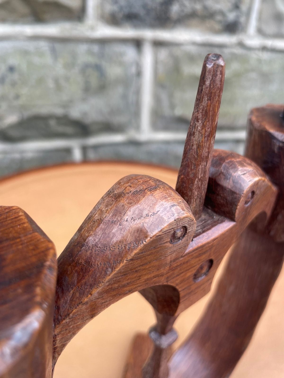 Unusual Adzed Oak Candle Stick Manner Robert Mouseman Thompson photo for sale