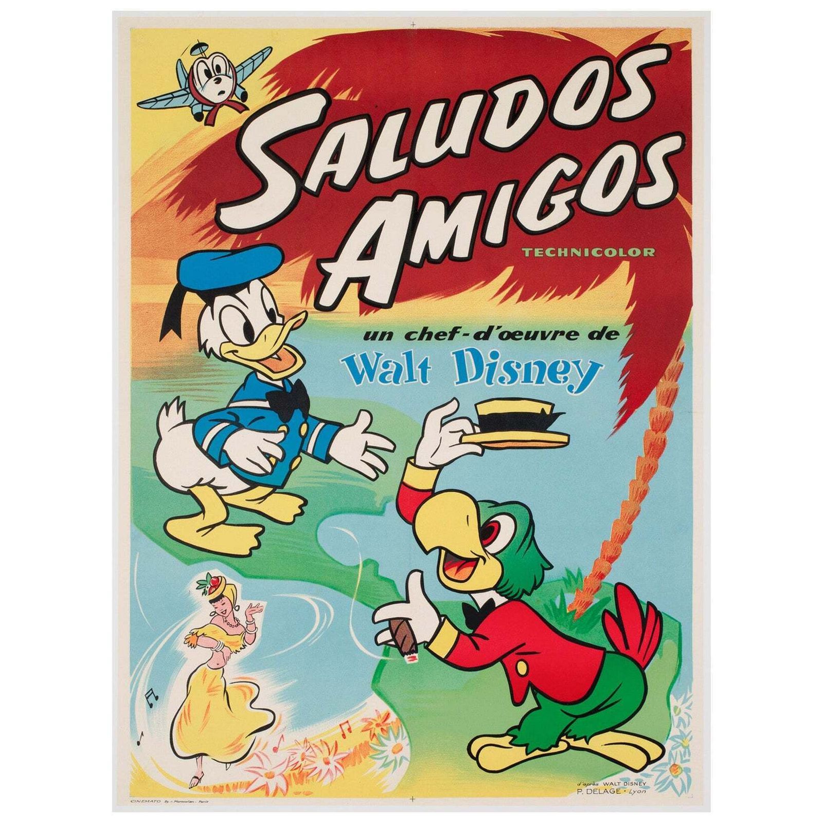 Affiche française Saludos Amigos format Moyenne, vers 1950