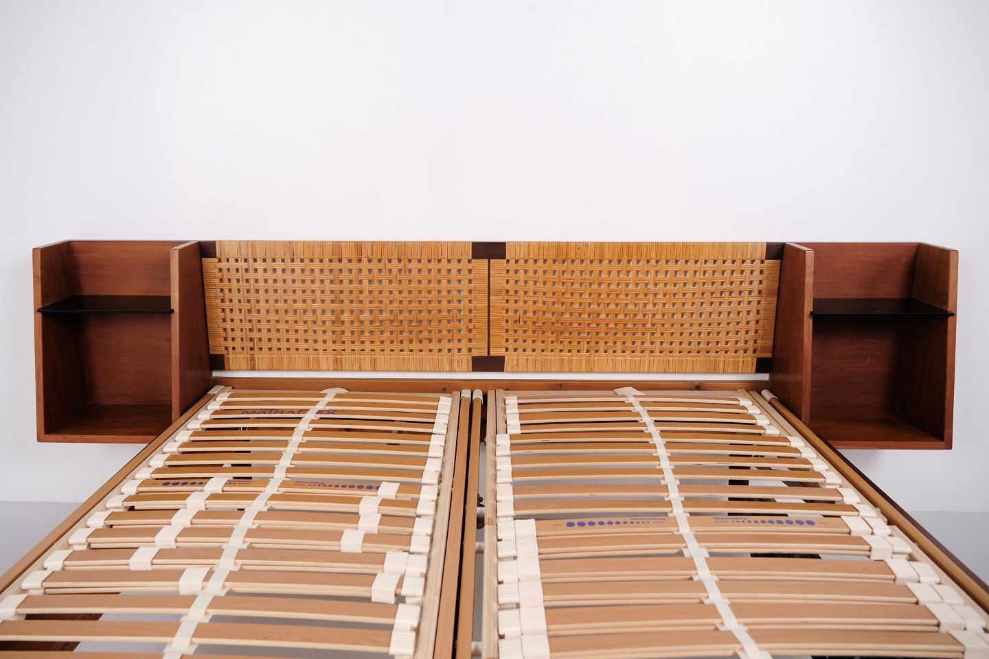 Hans J. Wegner Double Bed Model Ge 701 In Teak With Cane Weaving For Getama, 1950s photo buy