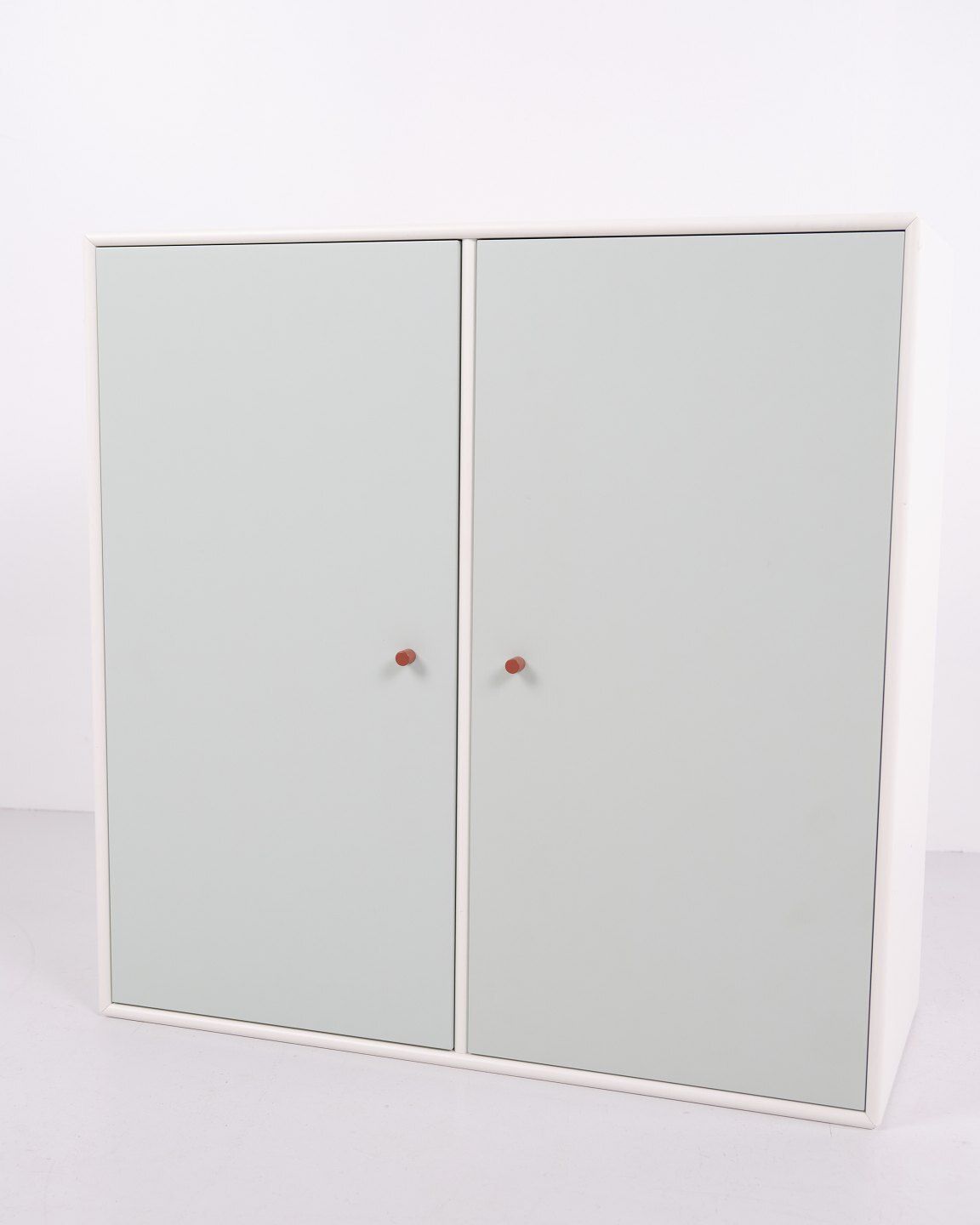 Montana Cabinet Module Model 1118 With Mint Green Doors And Brown Handles By Peter J. Lassen, 2 Pieces In Stock. photo 608.0
