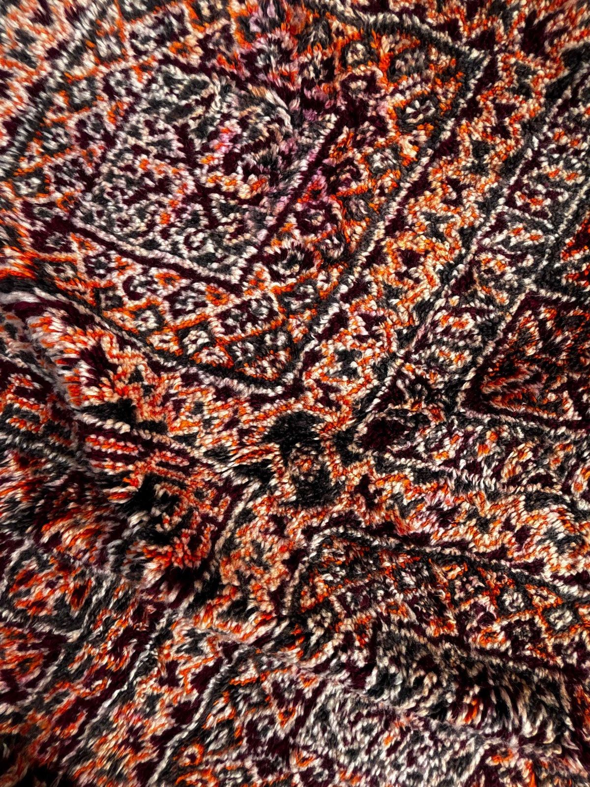 Mid-Century Modern Boujad wollen vloerkleed 200x400 cm – handgeweven Berber tapijt – authentiek tribaal dessin photo vinterior